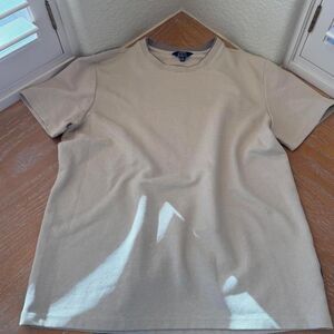 Ben Sherman Light Tan Ribbed Short Sleeve Shirt Top